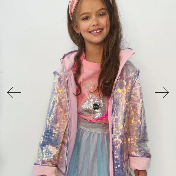 ❤️Lola + the Boys Pink Magic Raincoat NWOT - Picture 5 of 6